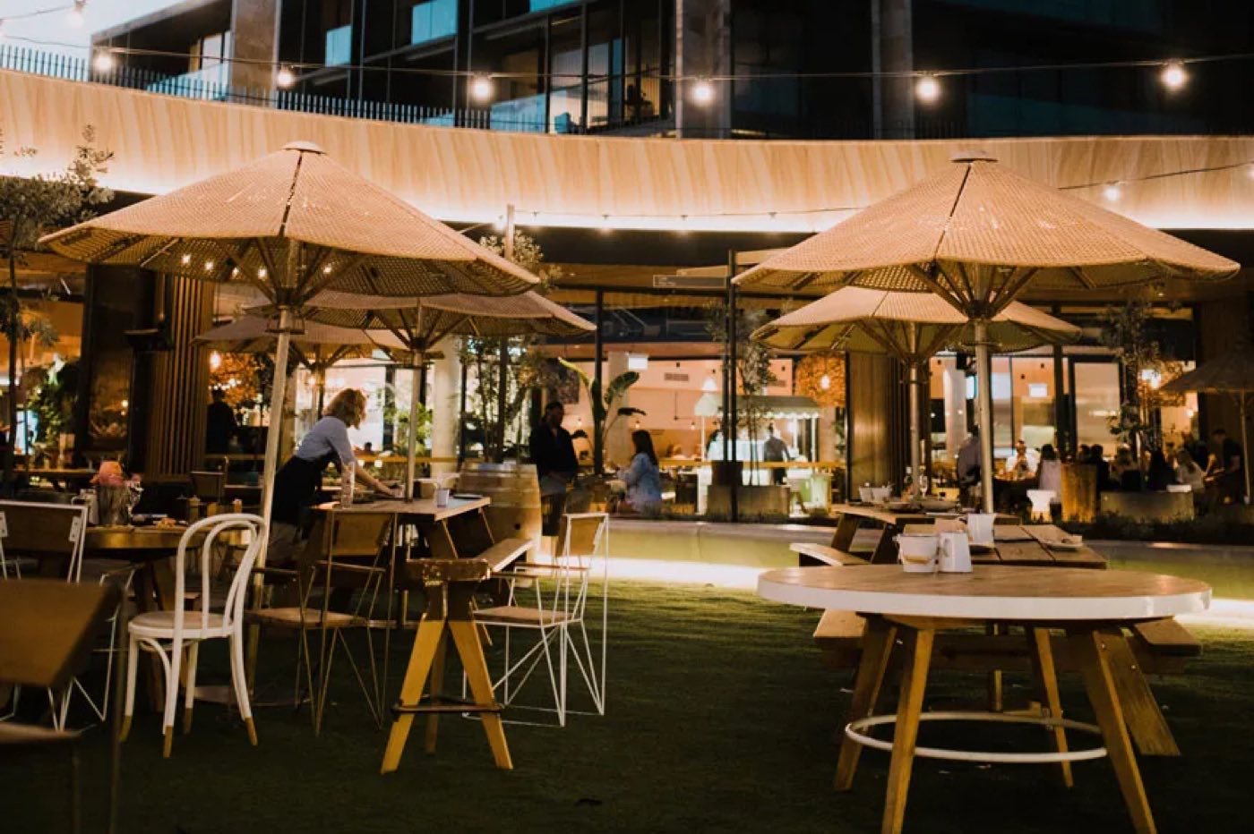 Evening tables on the Ocean Terrace